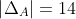 \left| {\Delta _A } \right| = 14
